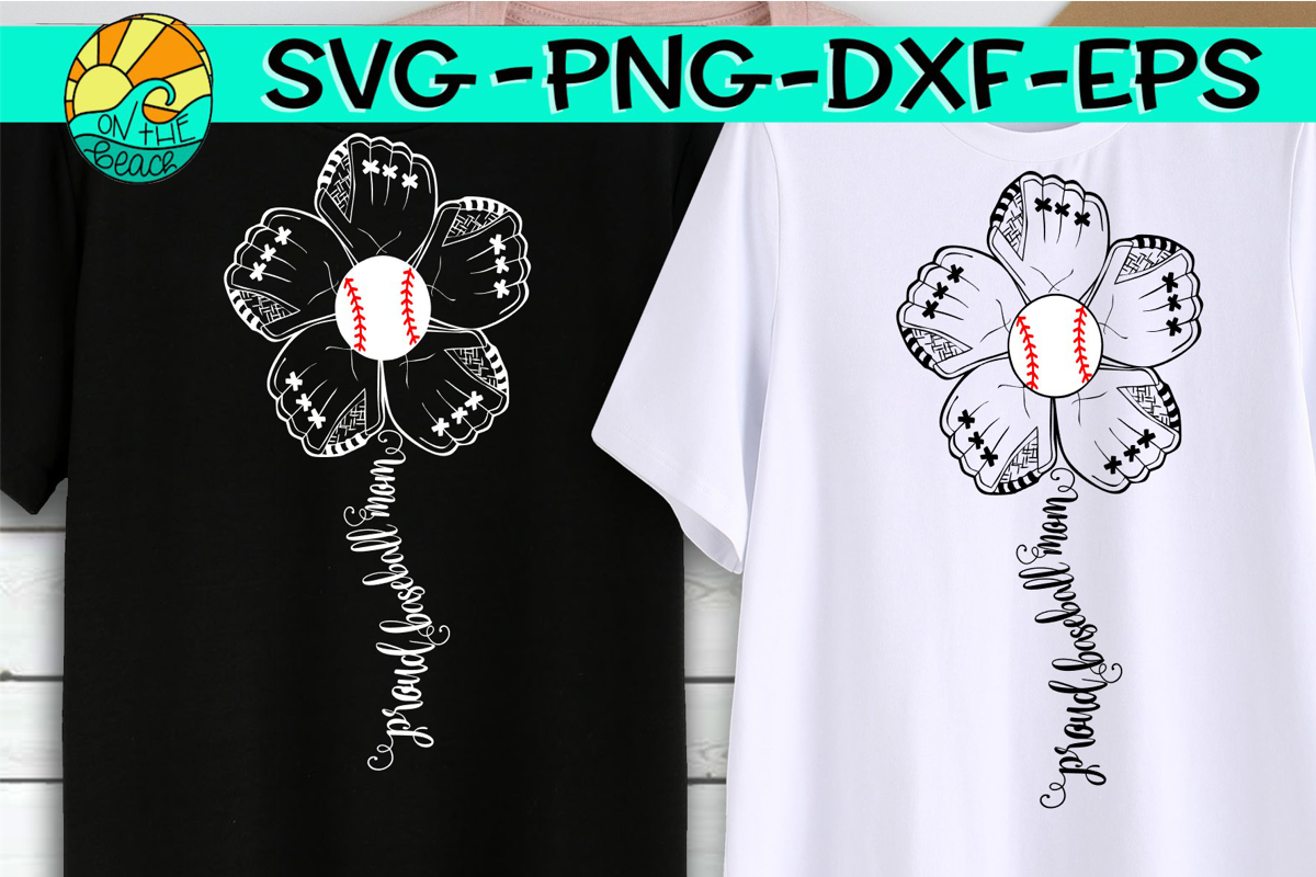 BASEBALL MOM WITH FLOWERS MOTHER DAY LOGO SVG, PNG, DXF - Movie