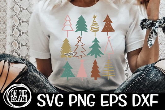 Christmas SVG BOHO Christmas Trees SVG PNG EPS DXF