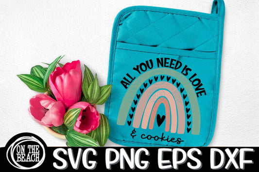 All You Need Is Love & Cookies Valentine Svg Apron Potholder SVG PNG EPS DXF