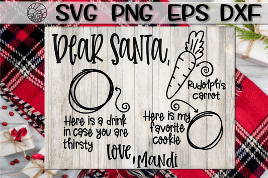 Dear Santa - Christmas Eve Tray - SVG PNG EPS DXF