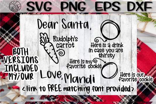 Dear Santa - Tray - SVG PNG EPS DXF