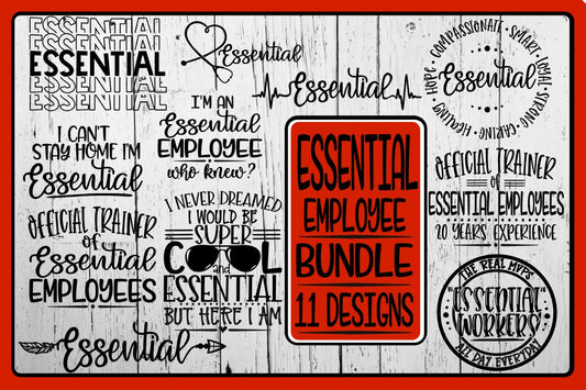 Essential Employee Bundle - 11 Designs  - SVG PNG EPS DXF