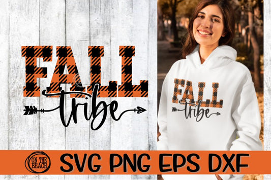 Fall Tribe - Arrow - Buffalo Plaid  - SVG PNG EPS DXF