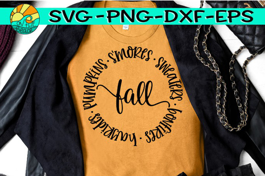Fall - Circular Words -  SVG DXF EPS PNG