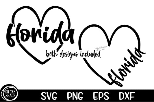 Florida Heart - 2 DESIGNS INCLUDED- SVG PNG EPS DXF