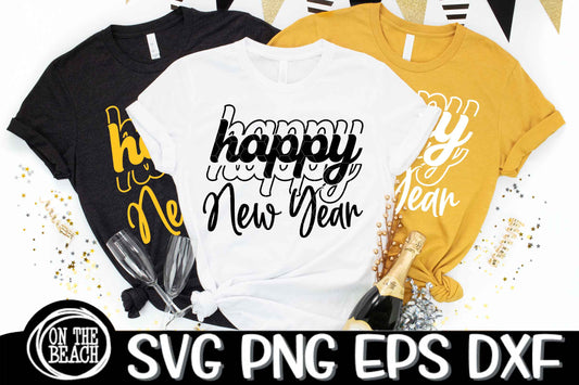 Happy New Year SVG PNG EPS DXF Cutting Sublimation