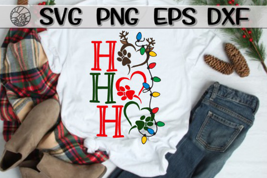 Ho - Ho - Ho - Pet - Paws  - SVG PNG EPS DXF