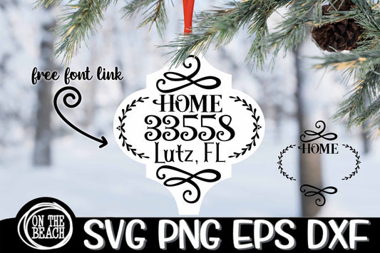 Zip Code Home Tile Ornament SVG Christmas SVG PNG DXF EPS SVG PNG EPS DXF Cutting Sublimation
