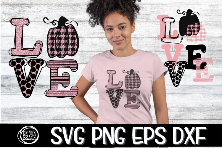 LOVE – Pink Pumpkins – SVG – DXF – EPS – PNG