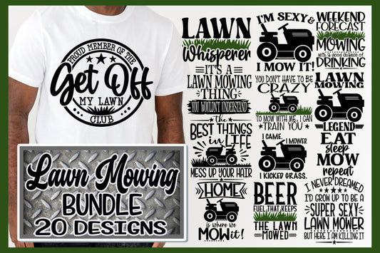Lawn Mower Bundle  | 20 Designs | SVG PNG EPS DXF |  Cutting Sublimation