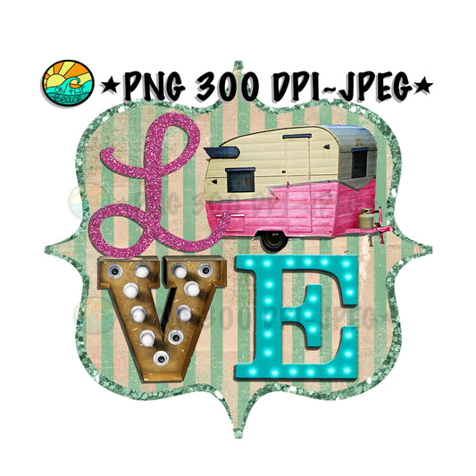 LOVE - Camper - PNG for Sublimation