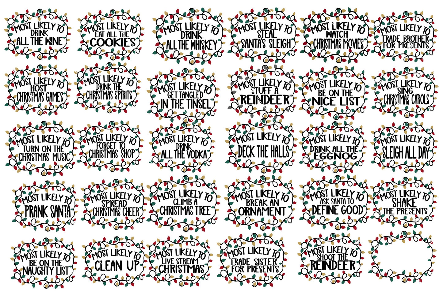 Most Likely To Family Christmas Shirt Design Bundle SVG PNG