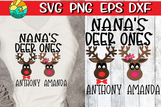 Nana's Deer Ones - FREE font link  - SVG - DXF - EPS - PNG