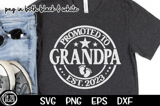 Promoted To Grandpa 2023 SVG PNG Cutting Sublimation
