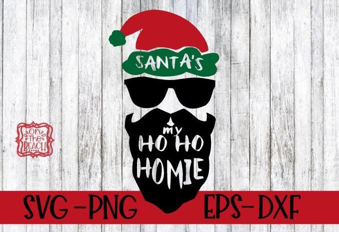 Santa's Ho Ho Homie homeboy svg - Digital Download - Santa Face svg - Christmas Cut File - santa beard - vector file - santa cutting file