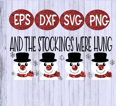 Christmas Snowman Stocking Hanger Sign Design SVG