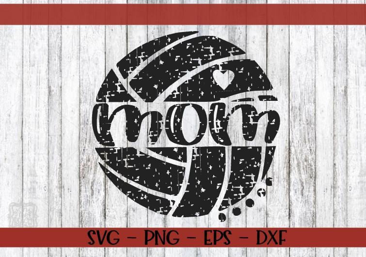 Mom Volleyball SVG, Grunge Volleyball SVG, volleyball mom SVG, Cricut Cut Files, Silhouette Cut Files, sports svg, dxf, png, svg, grunge svg