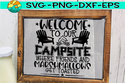 Welcome Sign - Chairs - Camping Bucket - Sign – SVG PNG DXF EPS