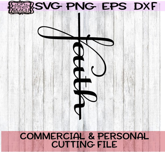 FAITH Cross SVG PNG DXF EPS