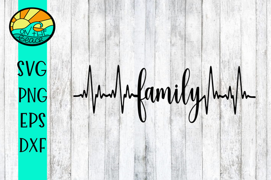 FAMILY - Heartbeat -  SVG PNG DXF EPS