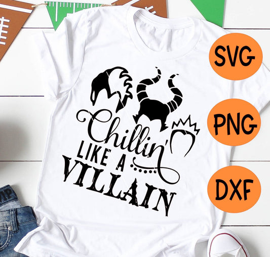 Chillin Like a Villain SVG DXF Halloween design