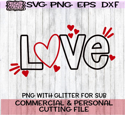 Love Outline Hearts SVG PNG DXF EPS