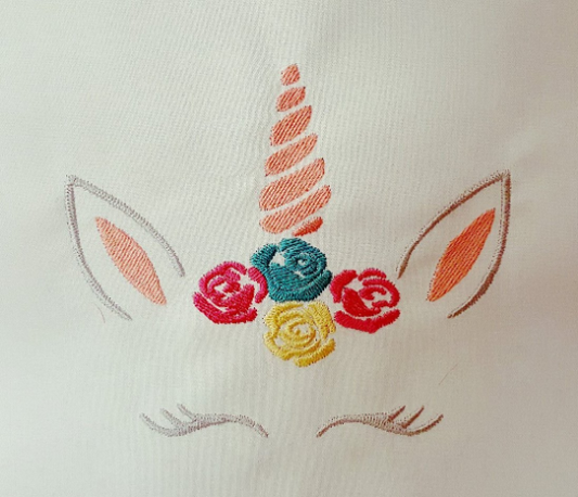 Unicorn Face -  Embroidery Design - 5 x 7