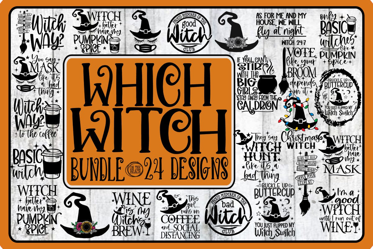 Which Witch Bundle - 24 Designs - Halloween - SVG PNG EPS DXF
